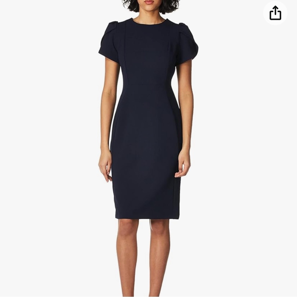 Calvin Klein Women’s Tulip Sleeve Above the Knee Black Dress - Size 4P
